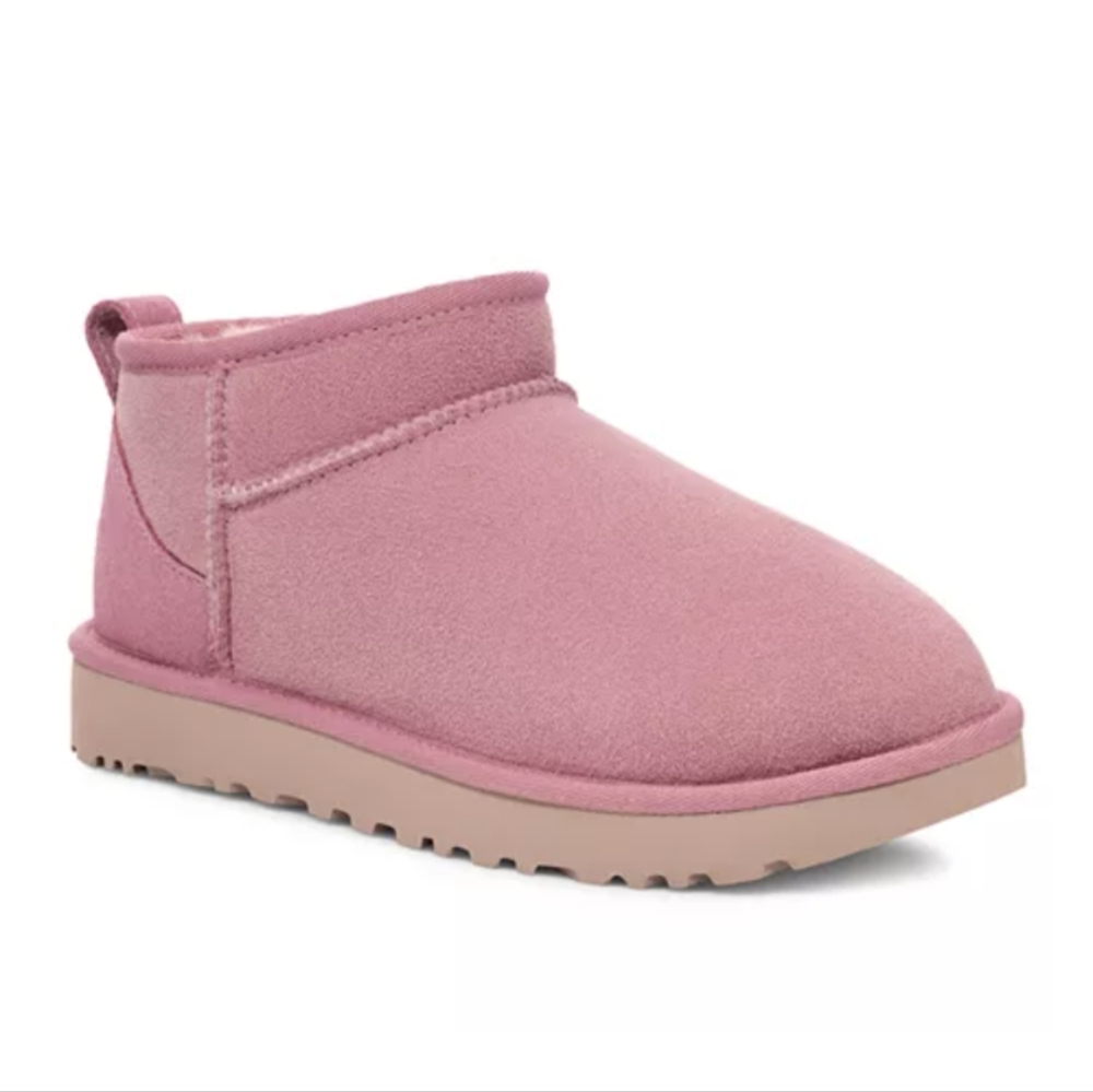 UGG Classic Ultra Mini Horizon Dusty Pink Suede Sheepskin Boots